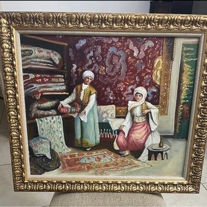 Arabian Rug Seller Paint- Hand paint